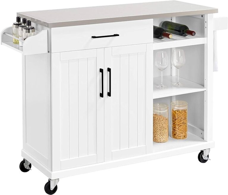 Amazon.com: Yaheetech Kitchen Island Cart with Stainless Steel Top .