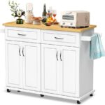 Amazon.com: Pliwier Kitchen Island Cart on Wheels with Cabinet .