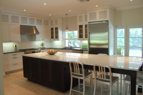 30 Kitchen islands with tables, a simple but very clever combo .