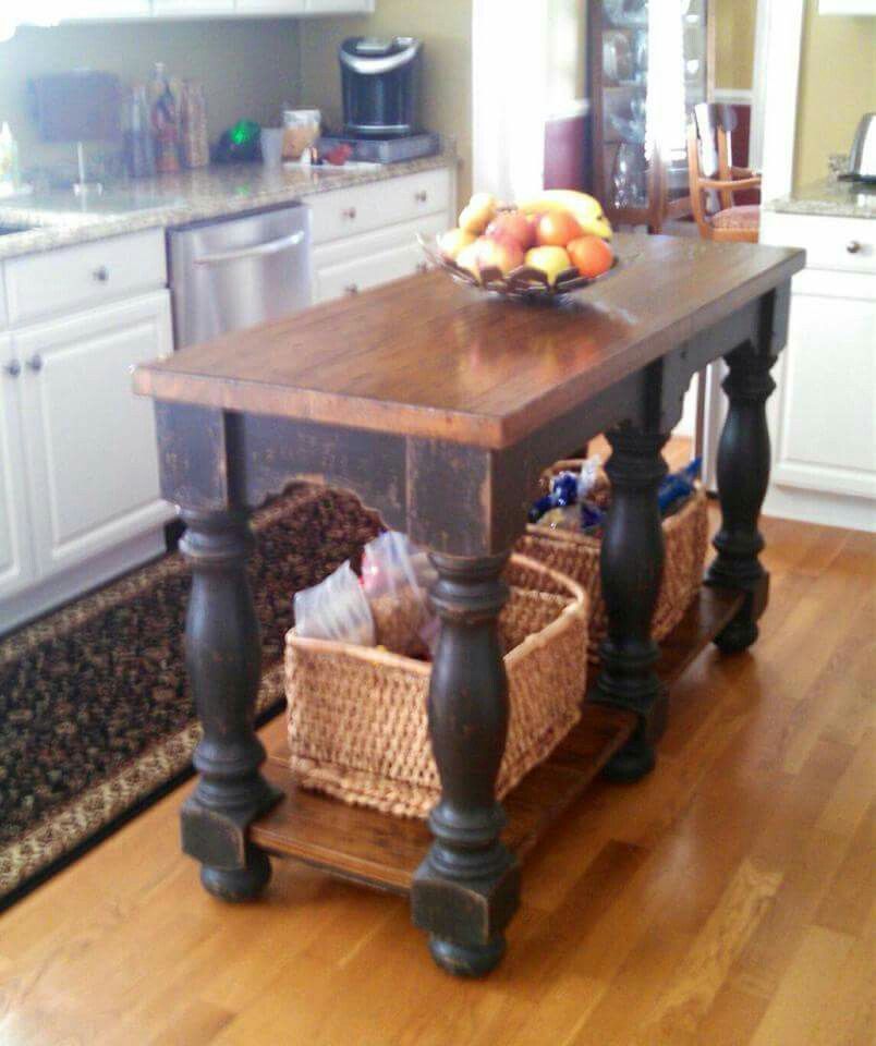 Our new kitchen island! Farmhouse kitchen island in distressed .