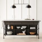 French 72" Large White Marble Kitchen Island + Reviews | Crate .