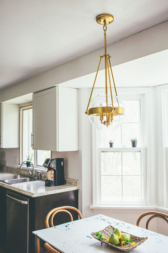 Gold Light Fixtures in the Kitchen - Alice Wingerd