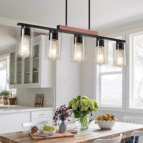 WILON Kitchen Island Lighting, 5-Light Dining Room Light Fixture .