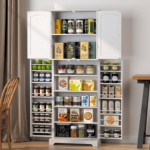 HOMEFORT Tall Kitchen Pantry Storage Cabinet with Doors and .