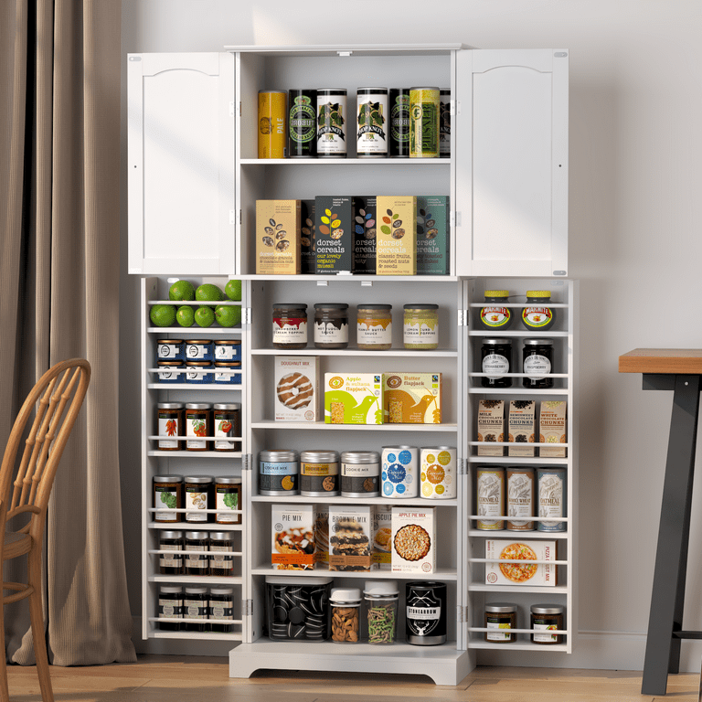 HOMEFORT Tall Kitchen Pantry Storage Cabinet with Doors and .