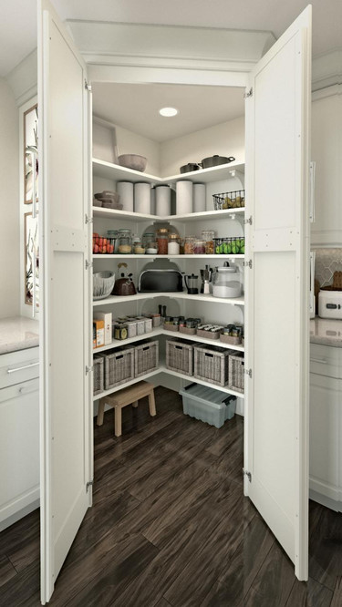 Corner Walk-In Pantry for Kitchen Storage | KraftMa