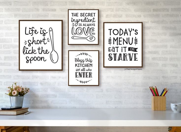 Free Farmhouse Kitchen Decor Printables – Set of 9 Quotes .