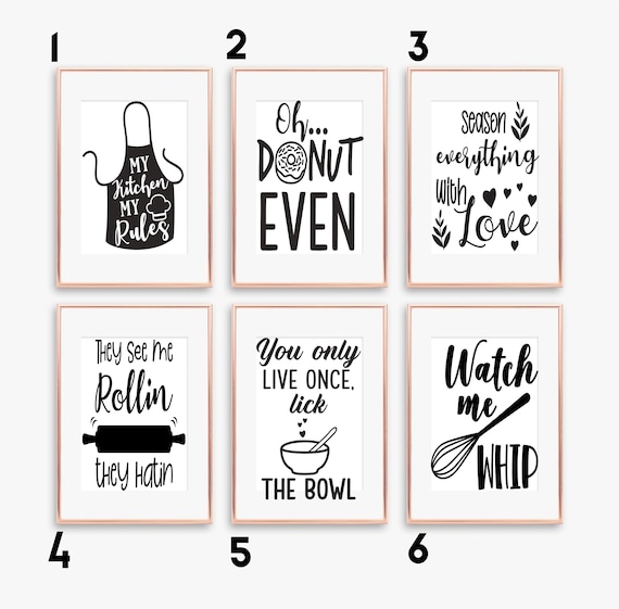 Funny Kitchen Quotes, Kitchen Prints, Kitchen Decor A5, A4 A3 .