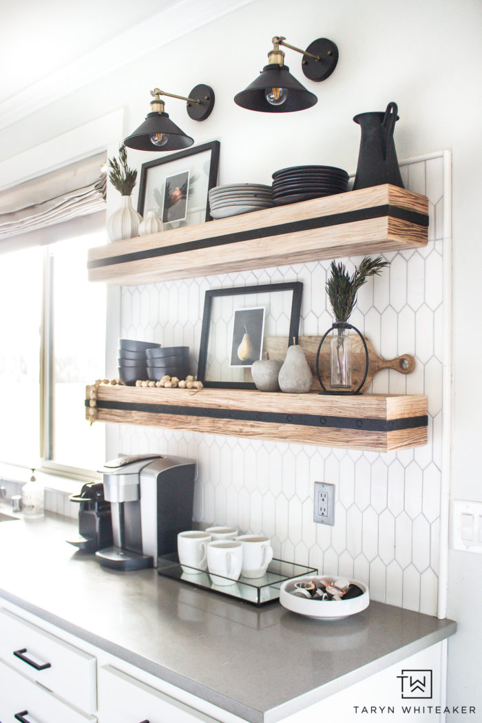 Winter Kitchen Shelf Styling - Taryn Whiteaker Desig