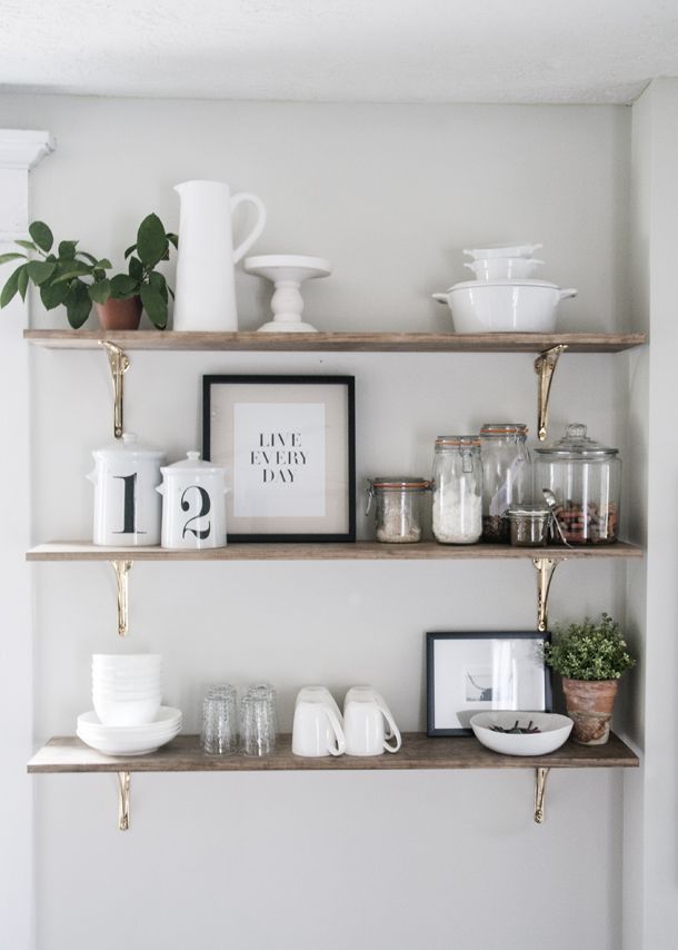 Kitchen Open Shelving Project | Open kitchen shelves, Home decor .