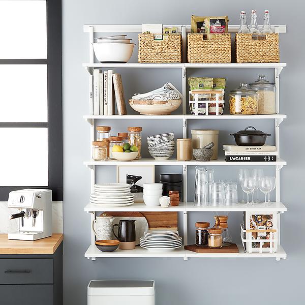 Elfa Classic 4' Open Kitchen Shelving | The Container Sto