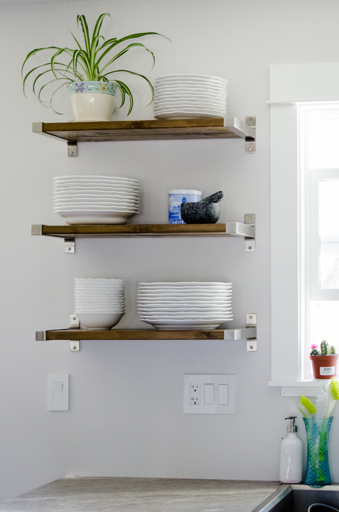 DIY Open Shelving for our Kitchen! - Lemon Thist