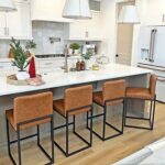Counter Height Bar Stools Set of 4 Modern PU Leather Kitchen .
