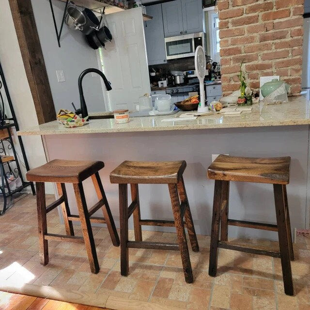 Counter Stools, Reclaimed Oak Live Edge Bar Stools, Wood Bar .