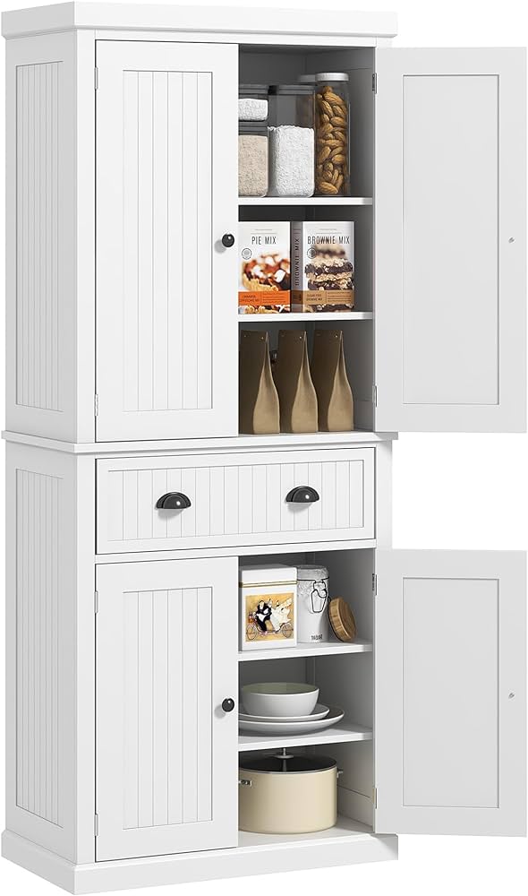 Amazon.com: HOMCOM 72" Kitchen Pantry Storage Cabinet, Traditional .