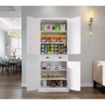Homefort 72" Kitchen Pantry Cabinet, Traditional Freestanding .