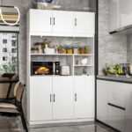 FUFU&GAGA 6-door Kitchen Pantry Cabinet Storage Hutch with .