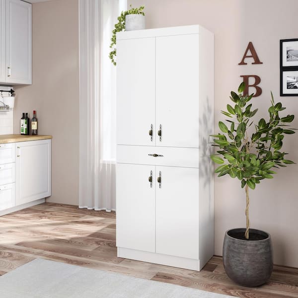 LIVING SKOG Monti White Food Pantry with Drawer Kitchen Storage .