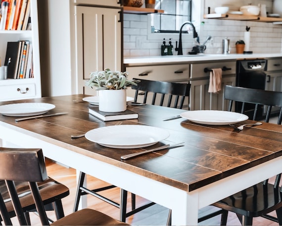 Wood Dining Table the Lyla Farmhouse Kitchen Table Dining Set With .