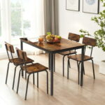5-Piece Dining Room Table Set, Compact Wooden Kitchen Table and 4 .