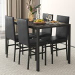 5 Piece Dining Set, Modern Dining Table and Chairs Set for 4 .
