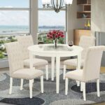 Amazon.com: East West Furniture BOBR5-WHI-02 Nook Kitchen Table .