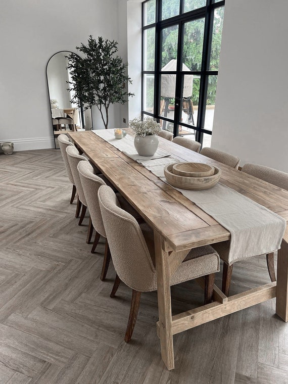 Reclaimed Wood Dining Table Rustic Solid Wood Farmhouse Kitchen .