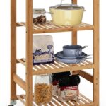 Amazon.com - COSTWAY 4-Tier Bamboo Rolling Cart, Kitchen Utility .