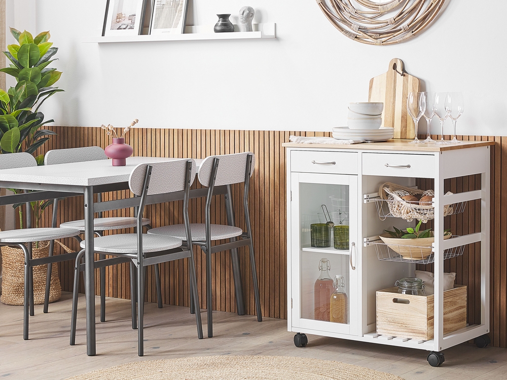 Kitchen Storage Trolley White BOVES - Beliani.