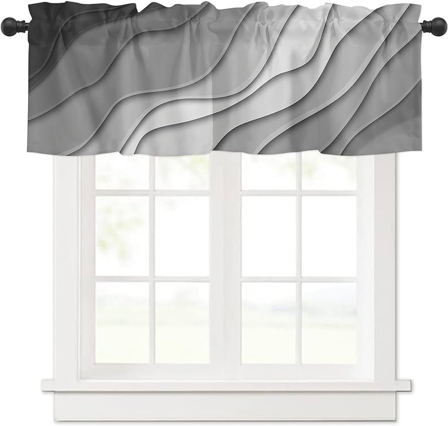 Amazon.com: RisQiten Black Grey Ombre Valances for Windows .