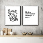Magic And Pasta Italian Lifestyle Kitchen Food Fellini Quote Wall .