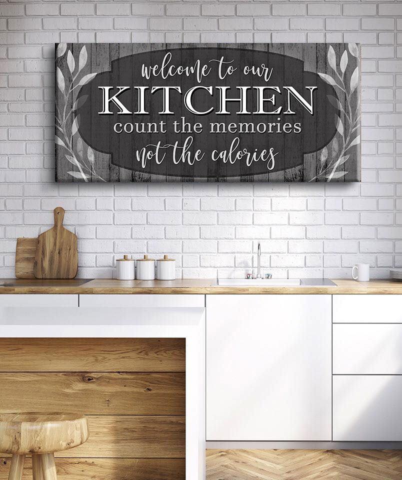 Kitchen Wall Art: Welcome To Our Kitchen (Wood Frame Ready To Hang .