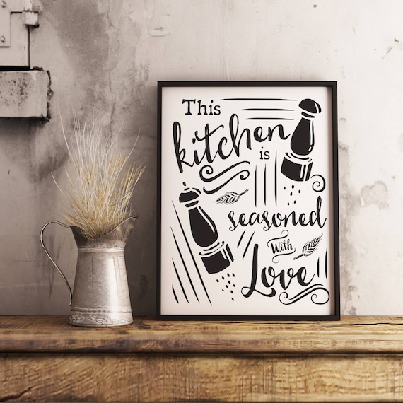 Buy Kitchen Printable Wall Art This Kitchen is Seasoned With Love .