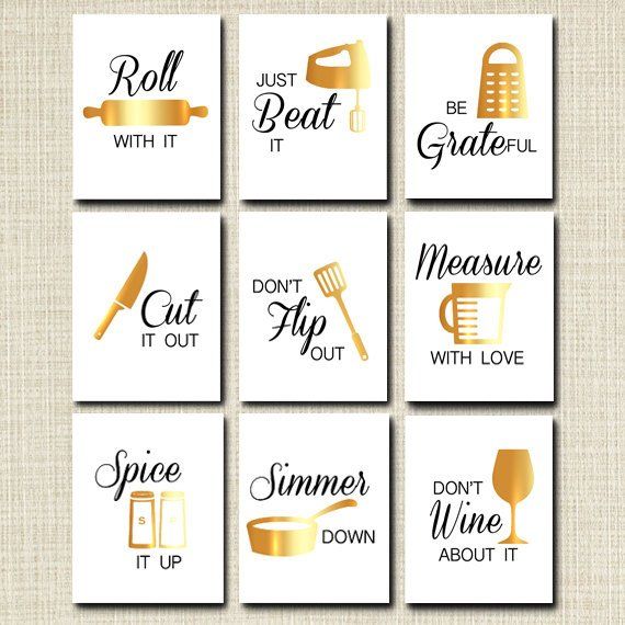 Kitchen Wall Art, Kitchen Decor PRINTABLE signs, INSTANT DOWNLOAD .