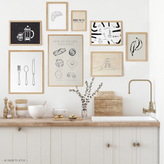 Kitchen Set of 8 Prints 3 Bonus Prints for Free, Modern Kitchen .