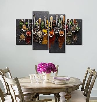 Amazon.com: 4 Pieces Kitchen Decor Kitchen Wall Art Kitchen .