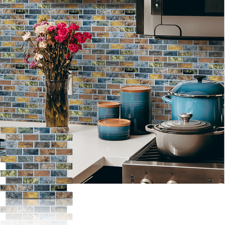 Art3d 12" x 12" Peel and Stick Kitchen Bathroom Backsplash Wall .