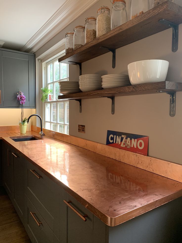 Copper kitchen counter worktop | Diy kitchen remodel, Kitchen .