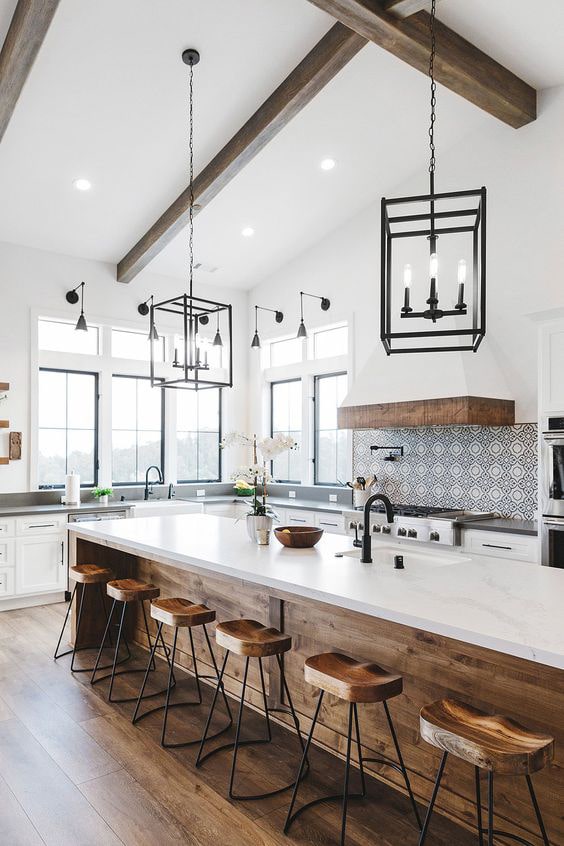 20 Modern Farmhouse Kitchens With Rustic Flare | A Blissful Ne