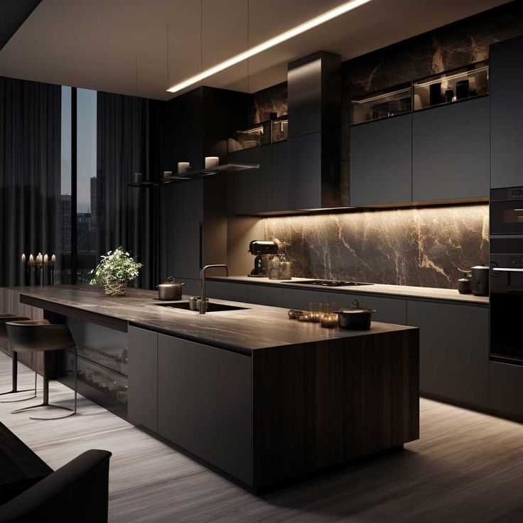 7+ Stunning Ideas for Modern Dark Kitchen Designs • 333+ Images .