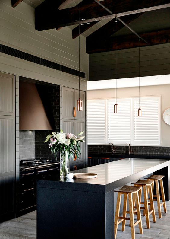 27 Moody Dark Kitchen Décor Ideas - DigsDi