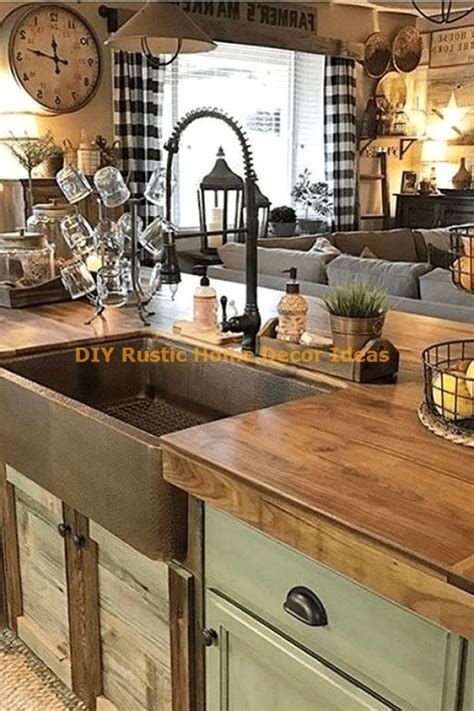 Rustic DIY Kitchen Decor | Rustic farmhouse kitchen, Farmhouse .