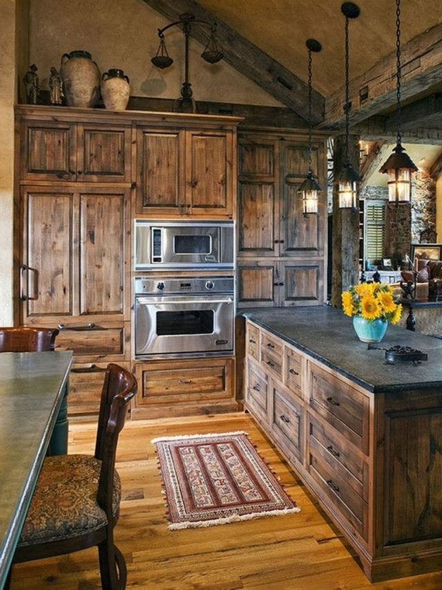 27+ Wonderful Rustic Kitchen Cabinets Ideas | Rustic kitchen .