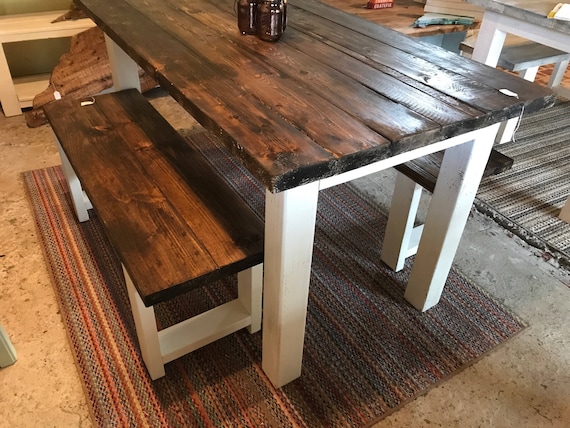 Small Farmhouse Table, Rustic Farmhouse Table With Benches .