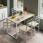 5 Piece Kitchen Dining Table and Chair Set, Dining Room Table Set .