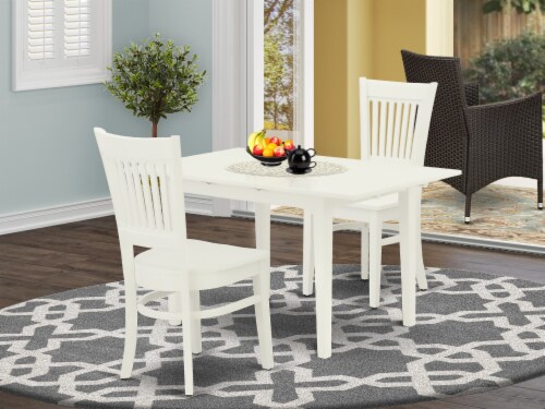 3-Piece Kitchen Set 2 Wood Dining Chairs and Small Dining Table .