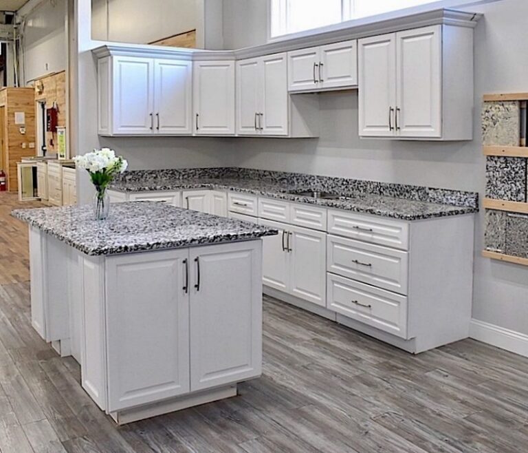 Newport White Kitchen Cabinets - Builders Surpl