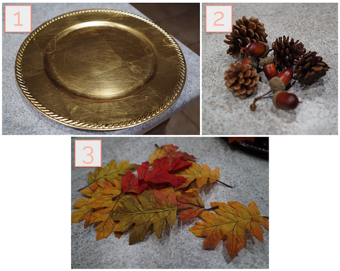 Fall Decor Essentials - Plate Foliage Pine Cones