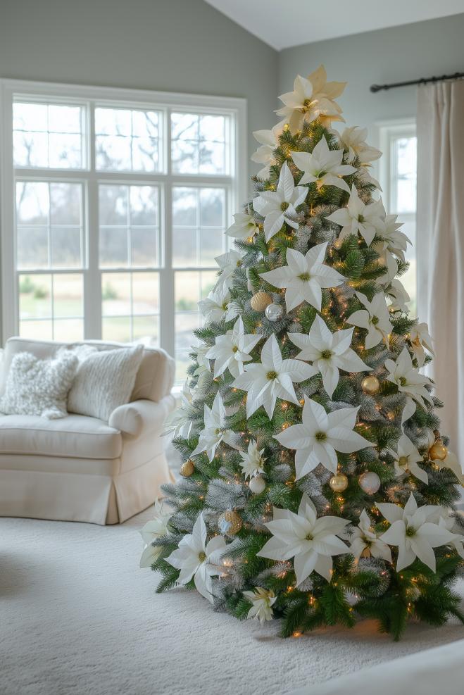 A Christmas tree decorated with large <a href=