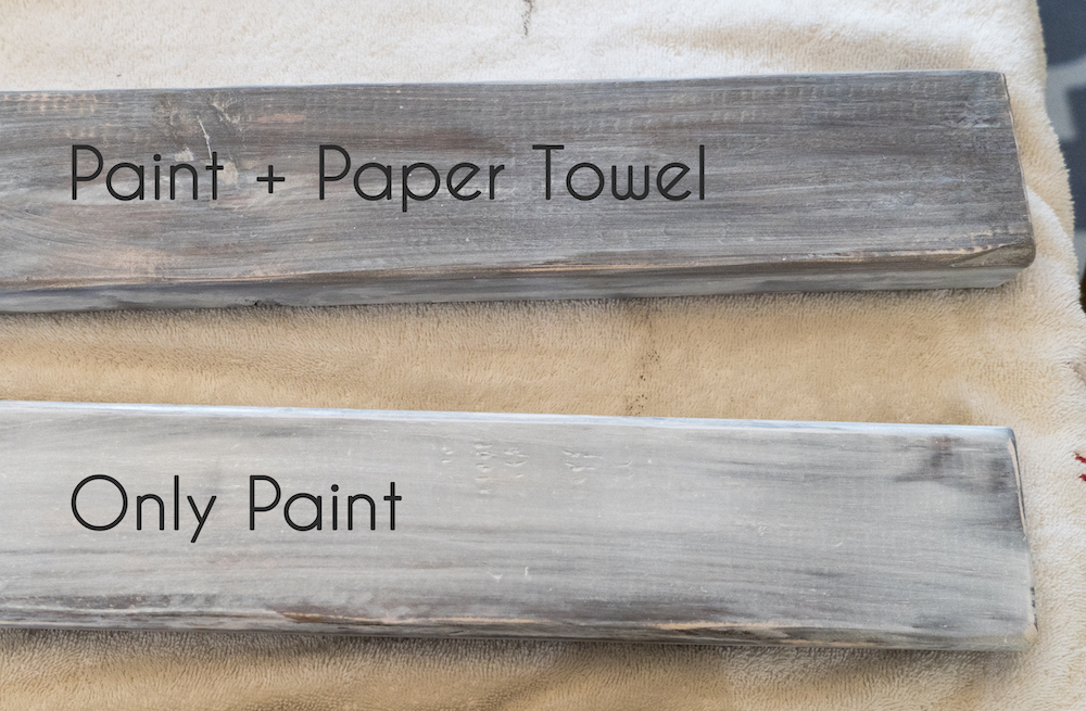 Stacked Sign with 2x4s - Whitewash Paper Towel Technique